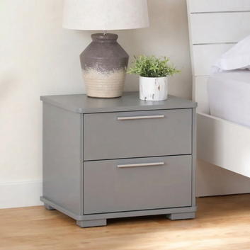 VelvetCraft Solid Wood 2 Drawer Bedside Table - Furely