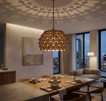 Wooden Pendant Light Lamp – Modern Decorative Hanging Ceiling Light - Furely