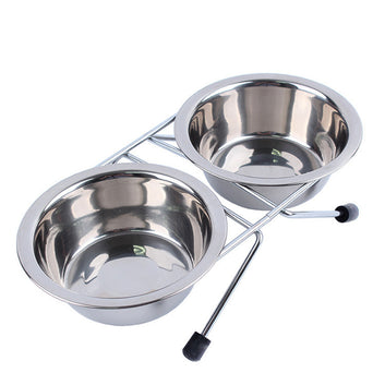 Stainless Steel Pet Feeder Double Bowls