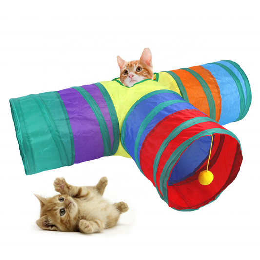 Cat 3 Way Tunnel Polyester for Small Pets for Outdoor