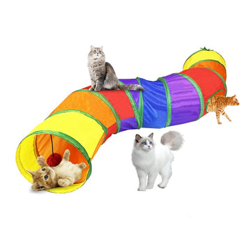 Cat Tunnel, S-Way Collapsible Tube, Pet Toys for Small Pets