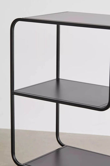 Modern Black Iron Display Shelf – Custom Metal Console Table & Bookshelf