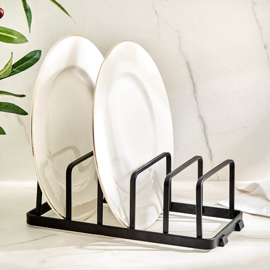 Sleek Iron Plate Rack – Modern Dish Stand Organizer for Kitchen & Dining