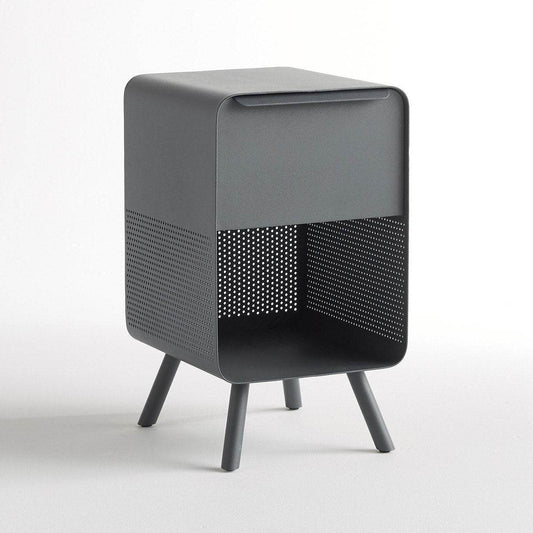 Modern Iron Side Cabinet with Drop-Down Door – Industrial Storage Table