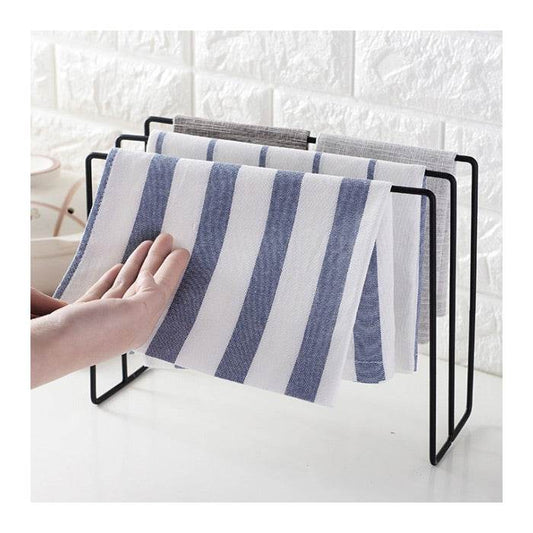 Modern Metal Towel Rack Stand – Multi-Layer Countertop Organizer for Kitchen & Bathroom