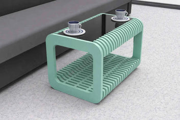 Wooden Coffee Table with Glass Top