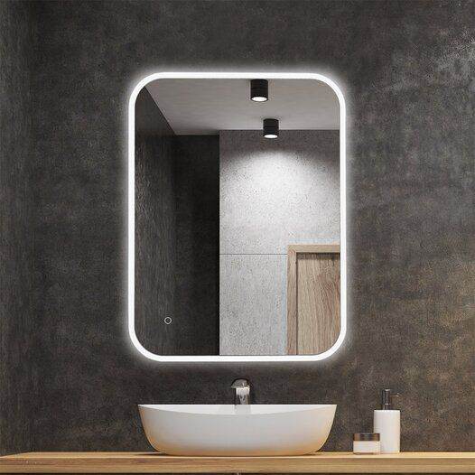 Modern Bathroom Mirror with Lights – LED Backlit