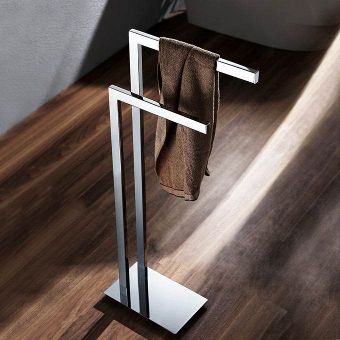 Modern Chrome Freestanding Bathroom Towel Stand