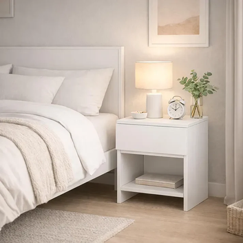 Compact Nightstand for Bedroom Solid Wood Side table - Furely