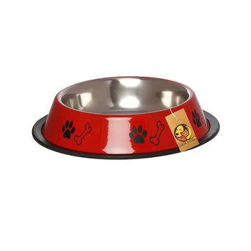 Steel Paw Bone Printed Bowl For Cats And Dogs