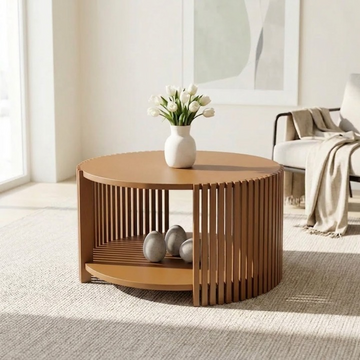 ImperialRound Solid Wood Coffee Table- Furely