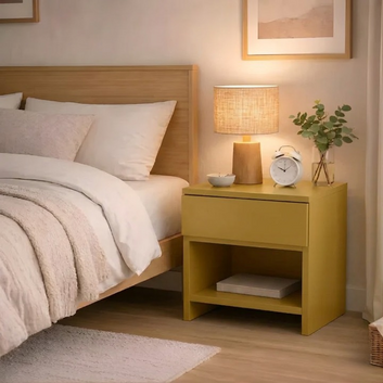 Compact Nightstand for Bedroom Solid Wood Side table - Furely