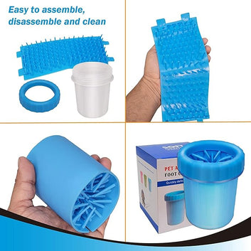 Dog Paw Cleaner,2 In 1 Portable Silicone Brush