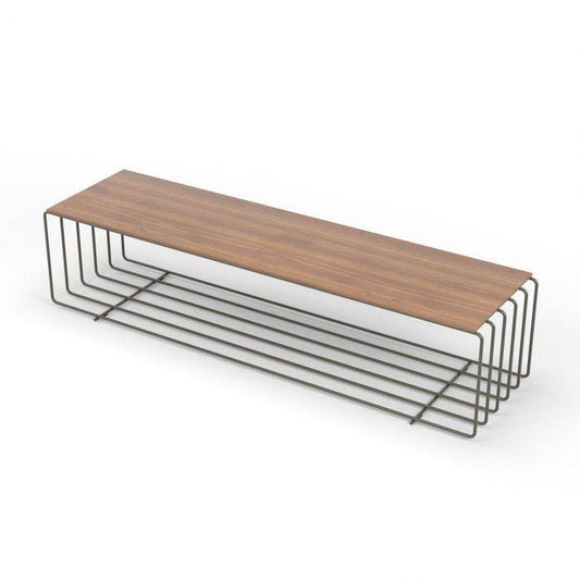 Modern Industrial Reception Bench & Center Table – Custom Metal Frame