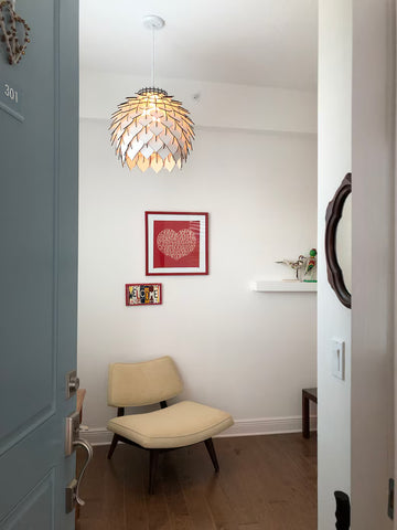 Rustic Wooden Artichoke Pendant Lamp , Decorative Hanging Light – Furely