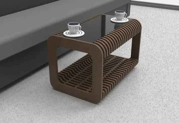 Wooden Coffee Table with Glass Top