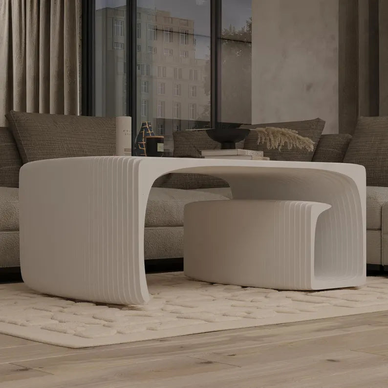 Furely Modern Parametric Solid wood Coffee Table with Storage
