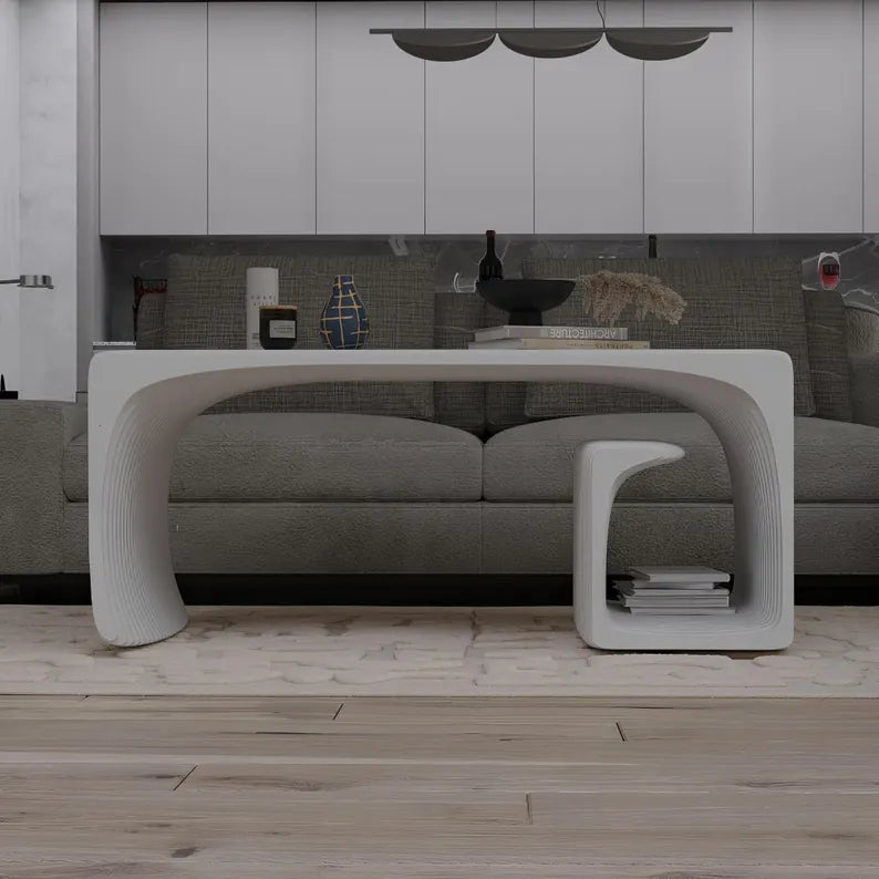 Furely Modern Parametric Solid wood Coffee Table with Storage