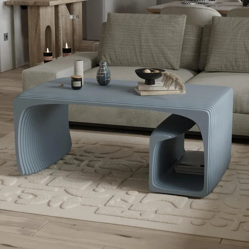 Furely Modern Parametric Solid wood Coffee Table with Storage