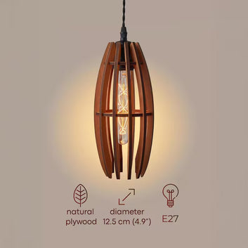 Modern Wooden Cage Ceiling Pendant Light