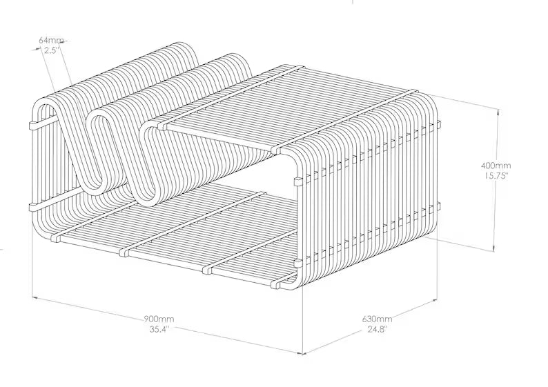 Linea Parametric Solid Wood Coffee Table