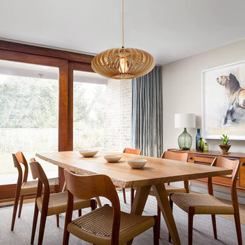 Wooden Ceiling Light , Oval Hanging Pendant Lamp – Furely