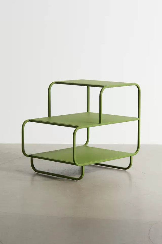 Modern Green Iron Shelf – 3-Tier Custom Side Table | Minimal Industrial Design