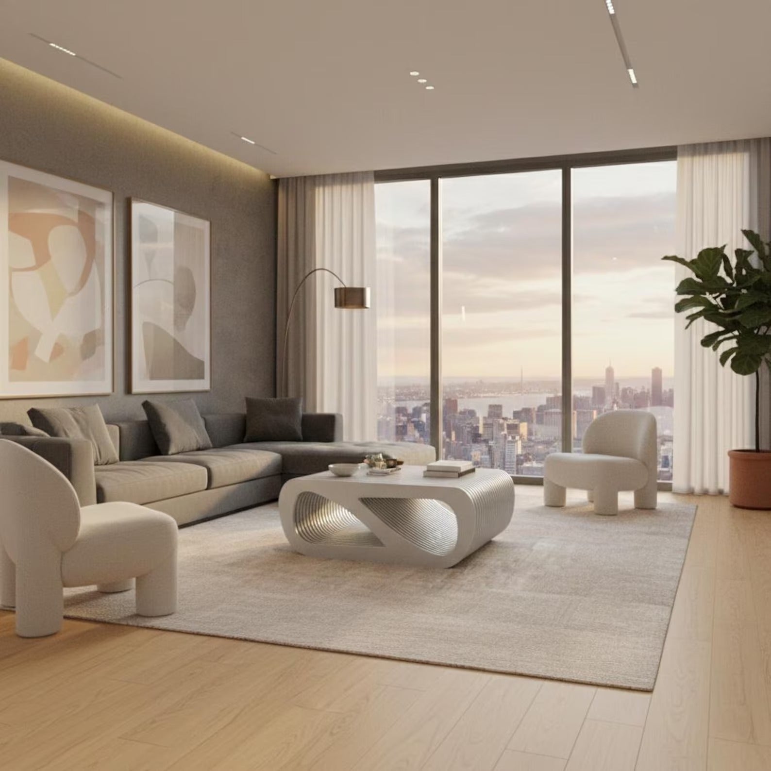 LuxeLayer Modern Solid Wood Coffee Table with Storage – Furely