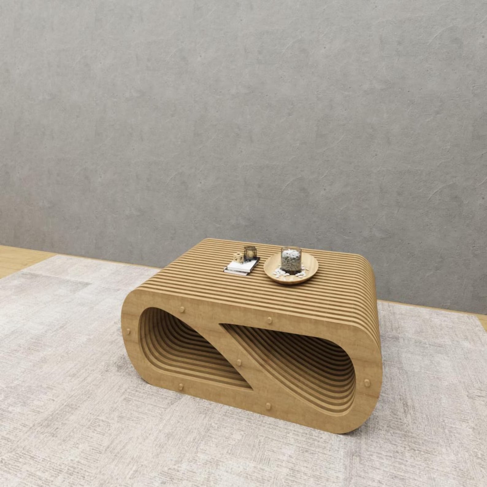 LuxeLayer Modern Solid Wood Coffee Table with Storage – Furely