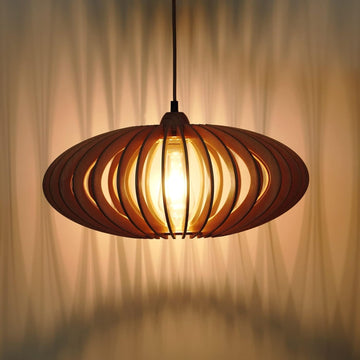 Wooden Ceiling Light , Oval Hanging Pendant Lamp – Furely