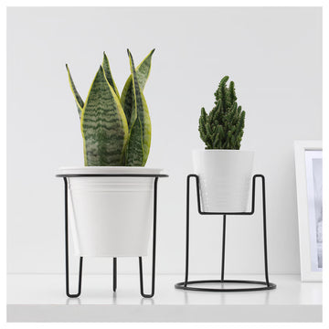 Modern Iron Plant Stand for Indoor & Outdoor – Minimalist Black Planter Holder (Customizable)