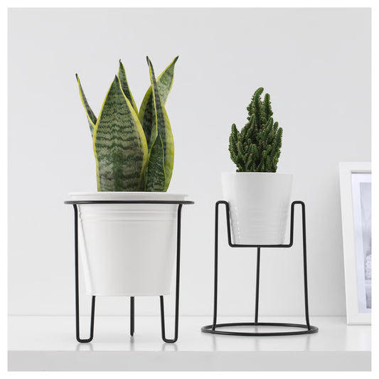 Modern Iron Plant Stand for Indoor & Outdoor – Minimalist Black Planter Holder (Customizable)