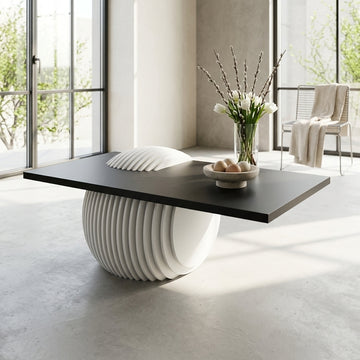 Sculptural Side Table – Parametric solid Wood Base for Living Room - Furely