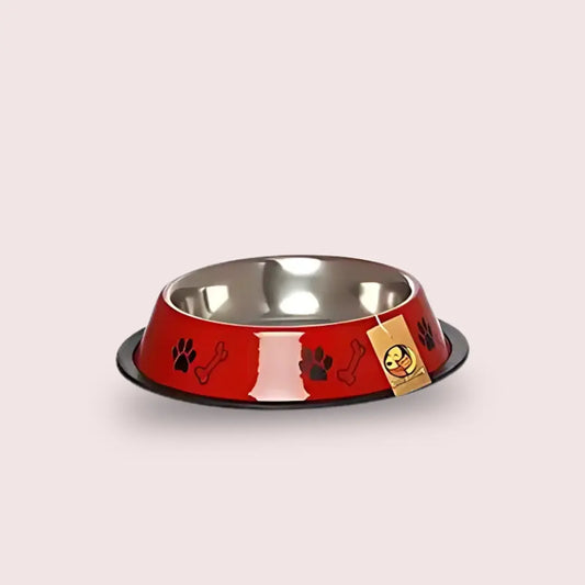 Steel Paw Bone Printed Bowl For Cats And Dogs