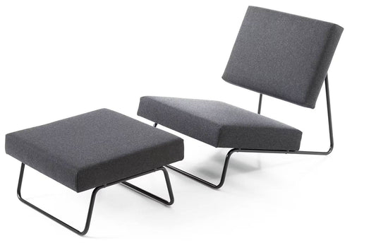 Minimalist Lounge Chair with Ottoman